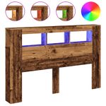 Casa si Gradina - Mobilier - Paturi si accesorii - Accesorii paturi - Tablie pat cu LED lemn vechi 160x18,5x103,5 cm lemn prelucrat - Infinity.ro