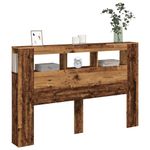 Casa si Gradina - Mobilier - Paturi si accesorii - Accesorii paturi - Tablie pat cu LED lemn vechi 160x18,5x103,5 cm lemn prelucrat - Infinity.ro