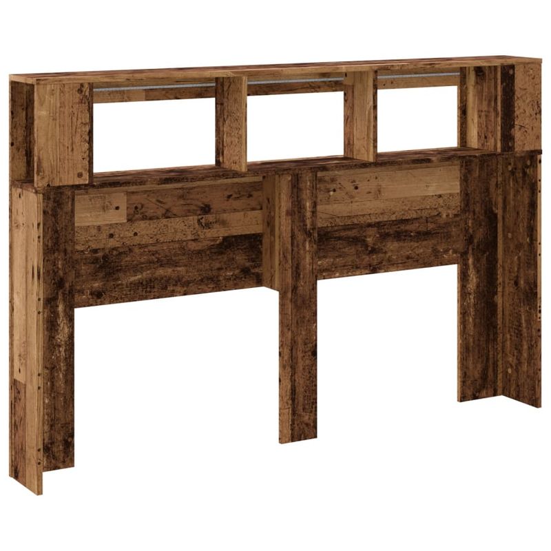 Casa si Gradina - Mobilier - Paturi si accesorii - Accesorii paturi - Tablie pat cu LED lemn vechi 160x18,5x103,5 cm lemn prelucrat - Infinity.ro