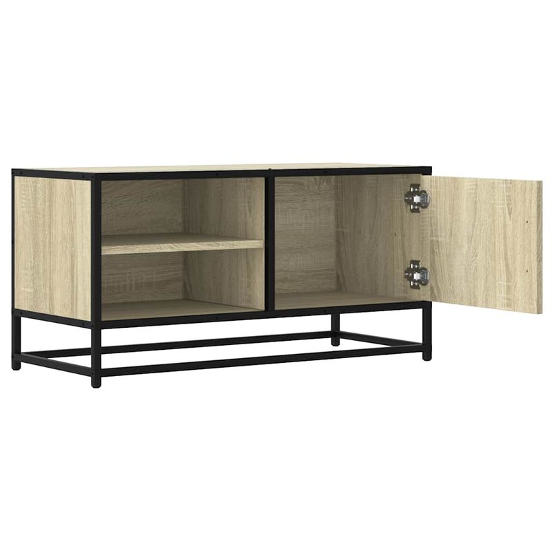 Casa si Gradina - Mobilier - Comode si corpuri - Comode - Dulap TV, stejar sonoma, 80x34,5x40 cm, lemn prelucrat si metal - Infinity.ro