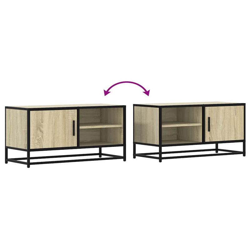Casa si Gradina - Mobilier - Comode si corpuri - Comode - Dulap TV, stejar sonoma, 80x34,5x40 cm, lemn prelucrat si metal - Infinity.ro