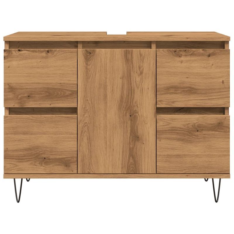 Casa si Gradina - Mobilier - Mobilier baie - Comode baie - Dulap pentru baie stejar artizanal, 80x33x60 cm, lemn prelucrat - Infinity.ro