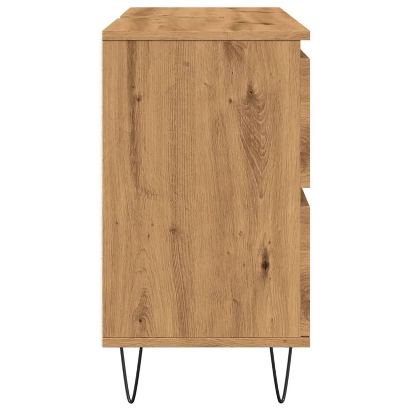Casa si Gradina - Mobilier - Mobilier baie - Comode baie - Dulap pentru baie stejar artizanal, 80x33x60 cm, lemn prelucrat - Infinity.ro