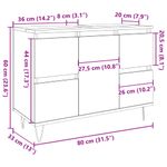 Casa si Gradina - Mobilier - Mobilier baie - Comode baie - Dulap pentru baie stejar artizanal, 80x33x60 cm, lemn prelucrat - Infinity.ro