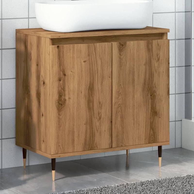 Casa si Gradina - Mobilier - Mobilier baie - Comode baie - Dulap de baie, stejar artizanal, 58x33x60 cm, lemn prelucrat - Infinity.ro