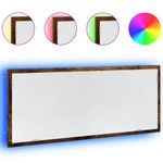 Casa si Gradina - Mobilier - Mobilier baie - Oglinzi baie - Oglinda de baie LED stejar fumuriu 100x8,5x37 cm lemn prelucrat - Infinity.ro