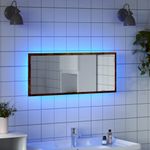 Casa si Gradina - Mobilier - Mobilier baie - Oglinzi baie - Oglinda de baie LED stejar fumuriu 100x8,5x37 cm lemn prelucrat - Infinity.ro