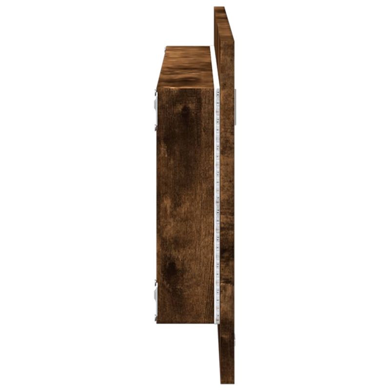 Casa si Gradina - Mobilier - Mobilier baie - Oglinzi baie - Oglinda de baie LED stejar fumuriu 100x8,5x37 cm lemn prelucrat - Infinity.ro