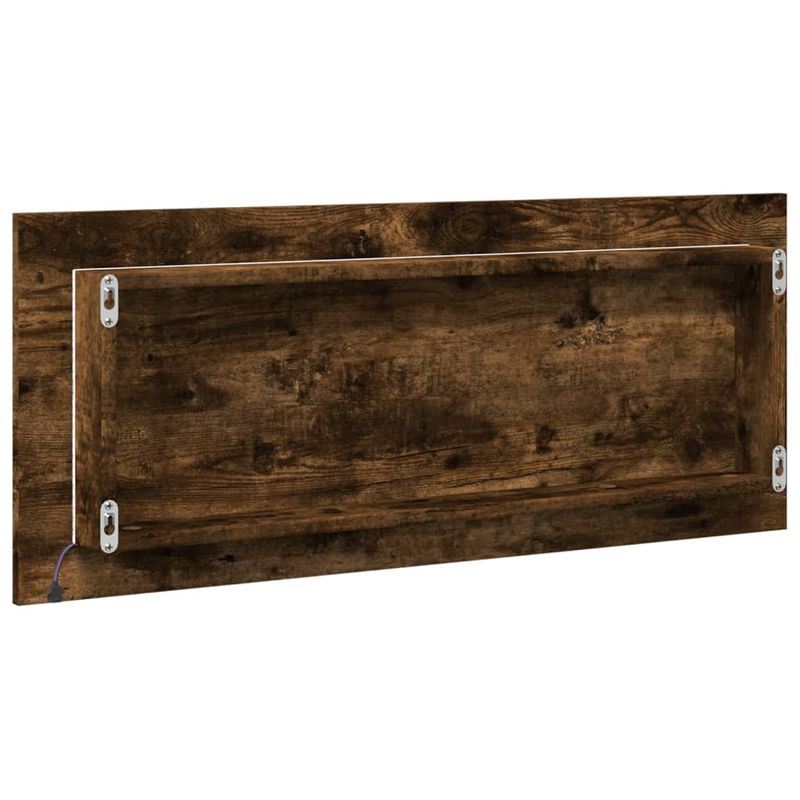 Casa si Gradina - Mobilier - Mobilier baie - Oglinzi baie - Oglinda de baie LED stejar fumuriu 100x8,5x37 cm lemn prelucrat - Infinity.ro