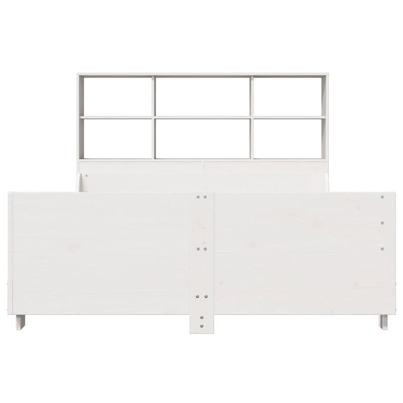 Casa si Gradina - Mobilier - Paturi si accesorii - Paturi - Pat cu biblioteca fara saltea, alb, 160x200 cm, lemn masiv - Infinity.ro