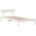 Casa si Gradina - Mobilier - Paturi si accesorii - Paturi - Pat cu biblioteca fara saltea, alb, 75x190 cm, lemn masiv pin - Infinity.ro