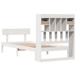 Casa si Gradina - Mobilier - Paturi si accesorii - Paturi - Pat cu biblioteca fara saltea, alb, 75x190 cm, lemn masiv pin - Infinity.ro