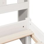 Casa si Gradina - Mobilier - Paturi si accesorii - Paturi - Pat cu biblioteca fara saltea, alb, 75x190 cm, lemn masiv pin - Infinity.ro