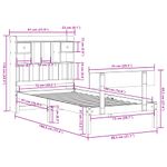 Casa si Gradina - Mobilier - Paturi si accesorii - Paturi - Pat cu biblioteca fara saltea, alb, 75x190 cm, lemn masiv pin - Infinity.ro