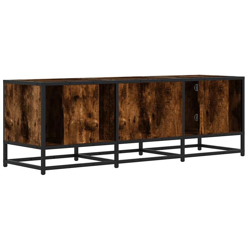 Casa si Gradina - Mobilier - Comode si corpuri - Comode - Dulap TV stejar fumuriu, 120x35x41 cm lemn prelucrat si metal - Infinity.ro