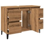 Casa si Gradina - Mobilier - Comode si corpuri - Masute de toaleta - Dulap de chiuveta stejar artizanal, 80x33x60 cm, lemn prelucrat - Infinity.ro