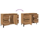 Casa si Gradina - Mobilier - Comode si corpuri - Masute de toaleta - Dulap de chiuveta stejar artizanal, 80x33x60 cm, lemn prelucrat - Infinity.ro