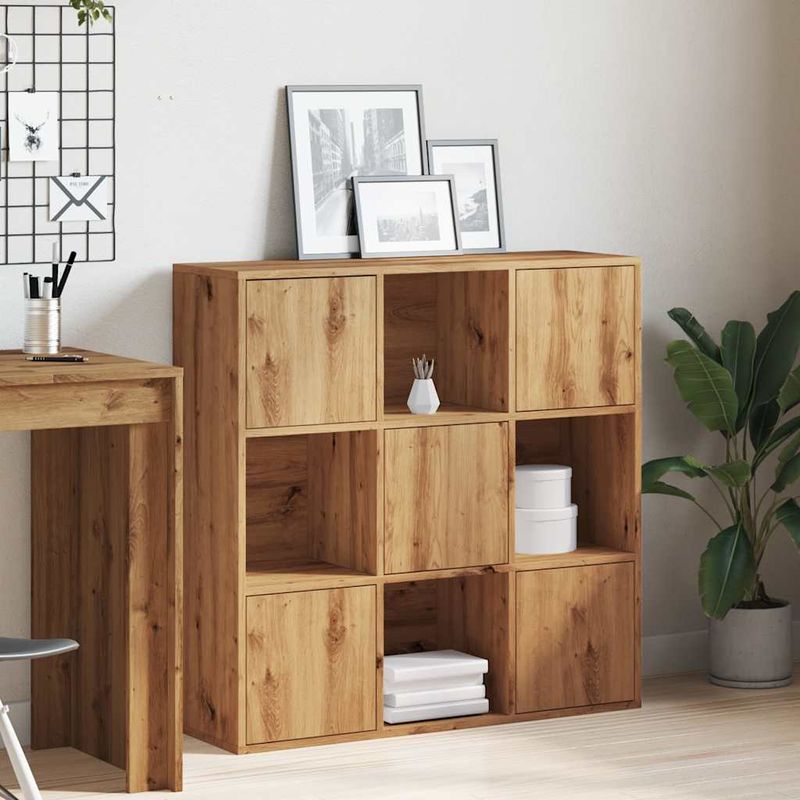 Casa si Gradina - Mobilier - Biblioteci si rafturi - Biblioteci - Biblioteca, stejar artizanal, 90x28x90 cm, lemn prelucrat - Infinity.ro