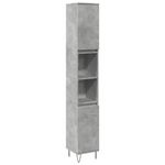 Casa si Gradina - Mobilier - Mobilier baie - Comode baie - Dulap de baie, gri beton, 30x30x190 cm, lemn prelucrat - Infinity.ro