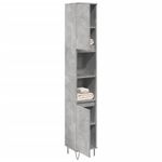 Casa si Gradina - Mobilier - Mobilier baie - Comode baie - Dulap de baie, gri beton, 30x30x190 cm, lemn prelucrat - Infinity.ro