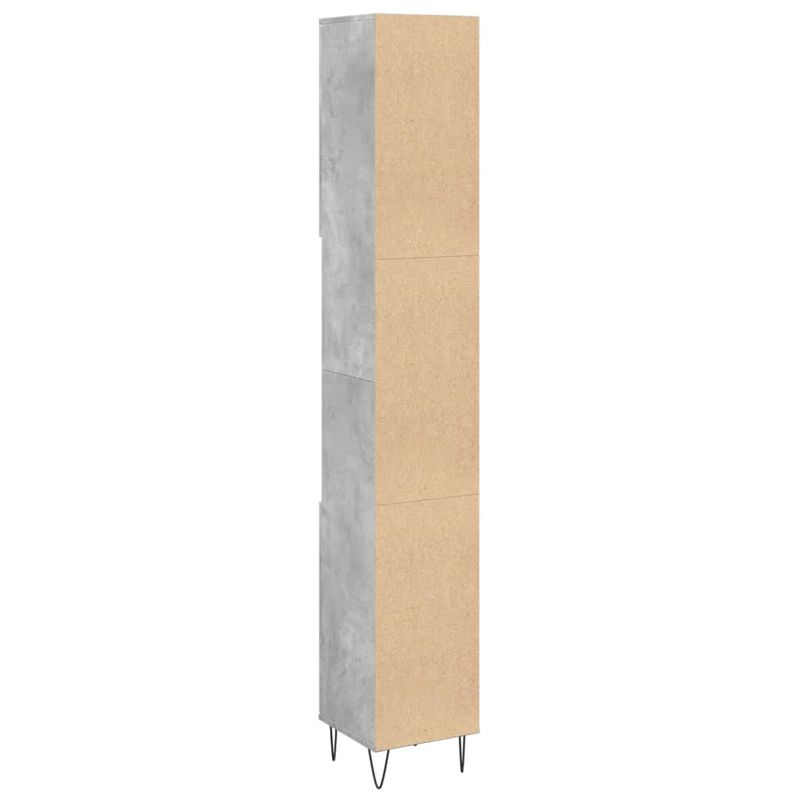Casa si Gradina - Mobilier - Mobilier baie - Comode baie - Dulap de baie, gri beton, 30x30x190 cm, lemn prelucrat - Infinity.ro