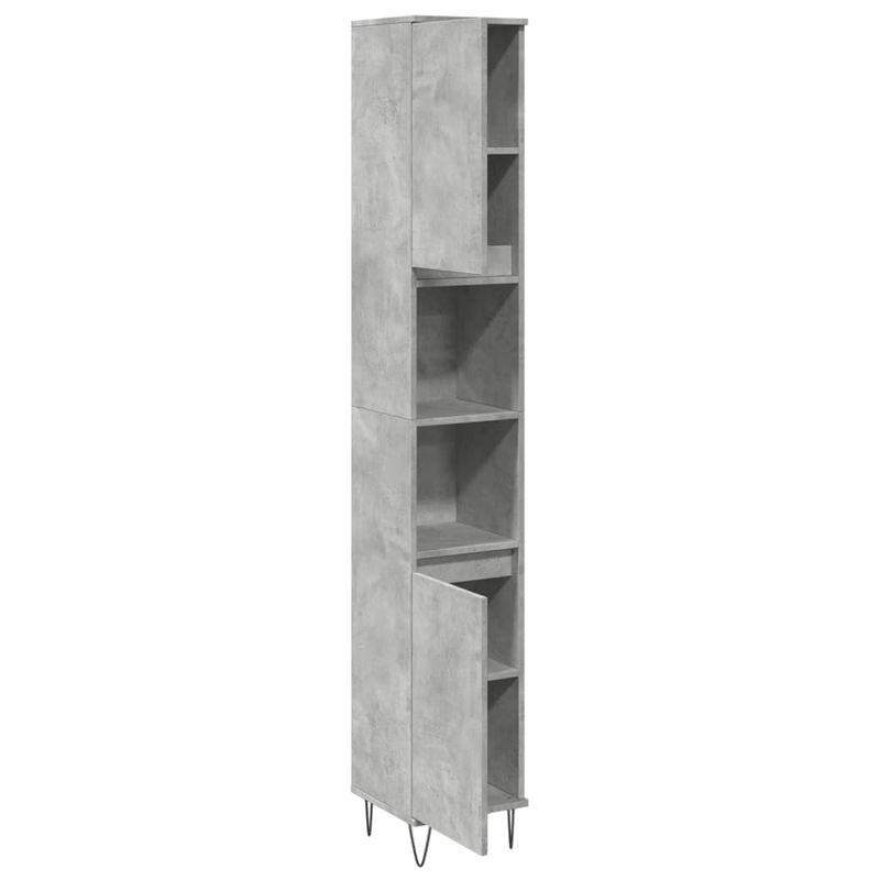 Casa si Gradina - Mobilier - Mobilier baie - Comode baie - Dulap de baie, gri beton, 30x30x190 cm, lemn prelucrat - Infinity.ro