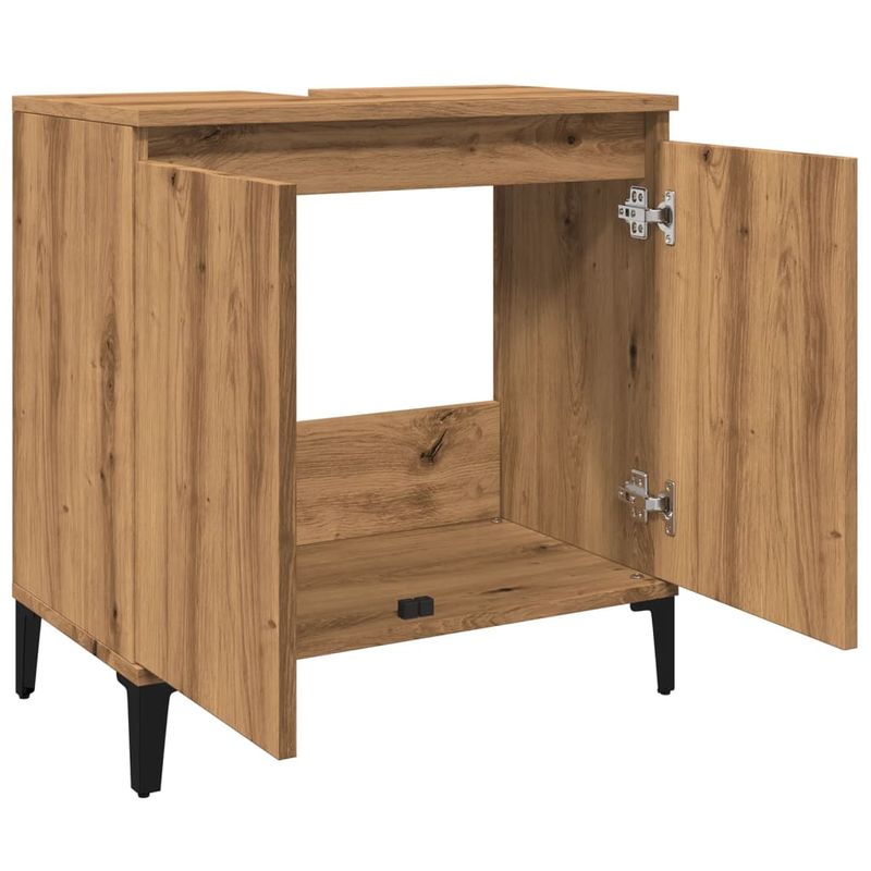 Casa si Gradina - Mobilier - Mobilier baie - Comode baie - Dulap de chiuveta, stejar artizanal, 58x33x60 cm lemn prelucrat - Infinity.ro