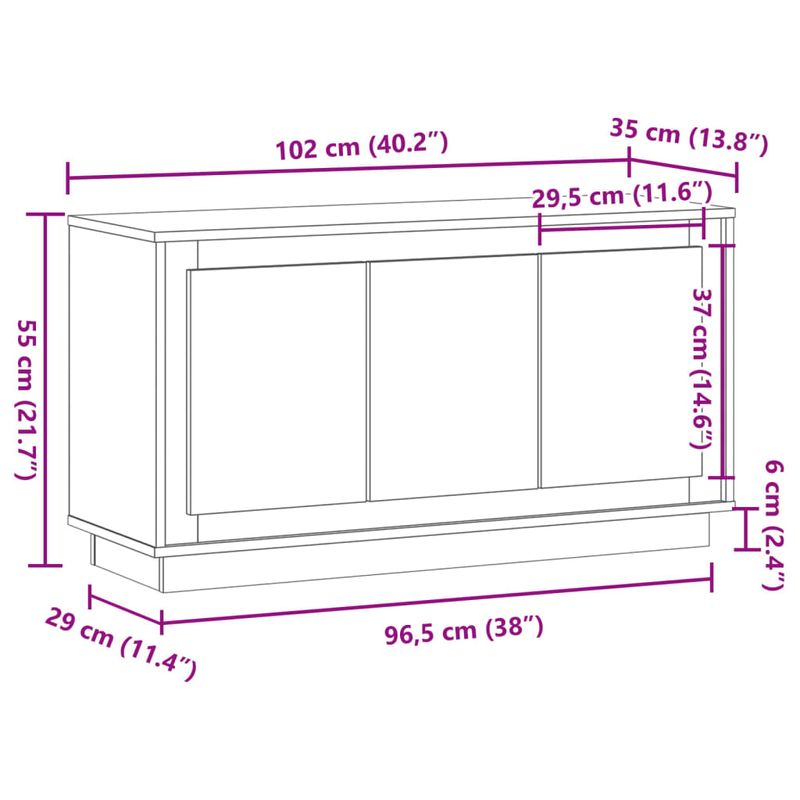 Casa si Gradina - Mobilier - Comode si corpuri - Comode - Dulap, lemn vechi, 102x35x55 cm, lemn prelucrat - Infinity.ro