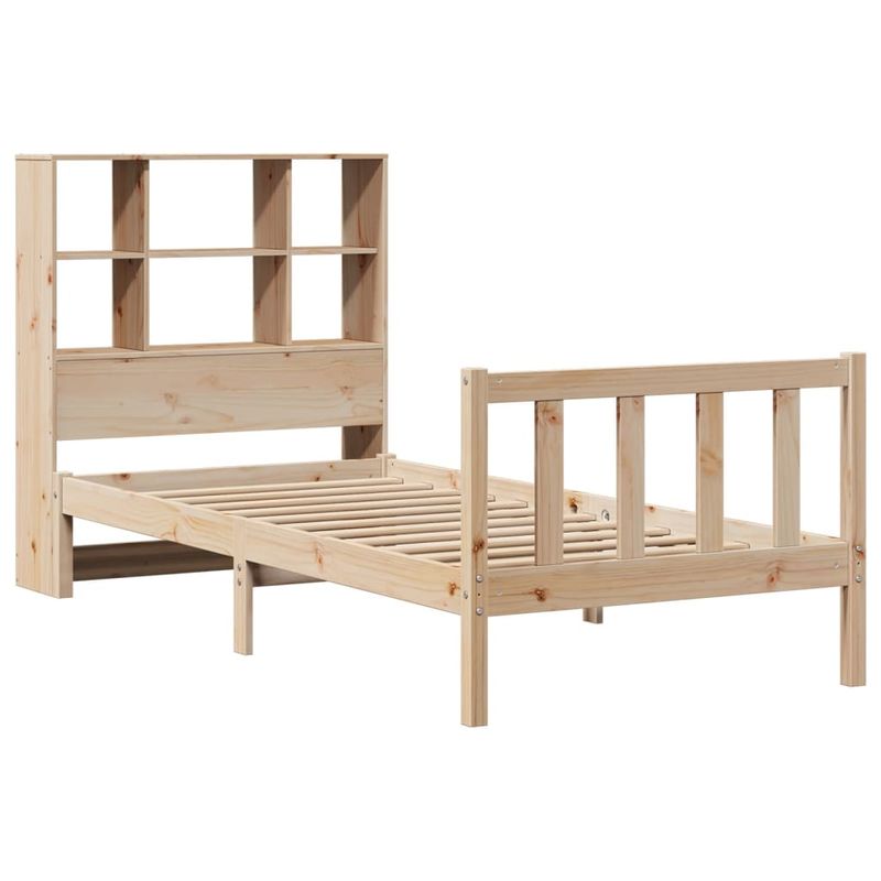 Casa si Gradina - Mobilier - Paturi si accesorii - Paturi - Pat cu biblioteca fara saltea, 90x200 cm, lemn masiv pin - Infinity.ro