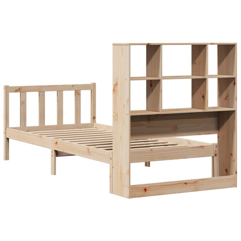 Casa si Gradina - Mobilier - Paturi si accesorii - Paturi - Pat cu biblioteca fara saltea, 90x200 cm, lemn masiv pin - Infinity.ro