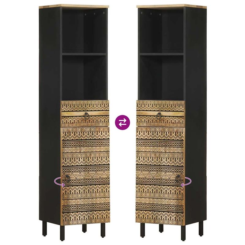 Casa si Gradina - Mobilier - Mobilier baie - Comode baie - Dulap de baie, 38x33,5x160 cm, lemn masiv de mango - Infinity.ro