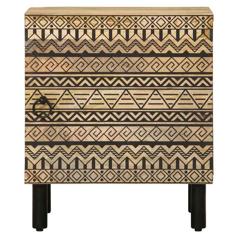 Casa si Gradina - Mobilier - Comode si corpuri - Noptiere - Noptiere, 2 buc., negru, 40x33,5x46 cm, lemn masiv mango brut - Infinity.ro