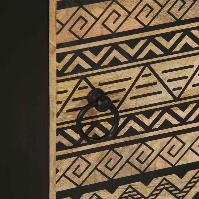 Casa si Gradina - Mobilier - Comode si corpuri - Noptiere - Noptiere, 2 buc., negru, 40x33,5x46 cm, lemn masiv mango brut - Infinity.ro