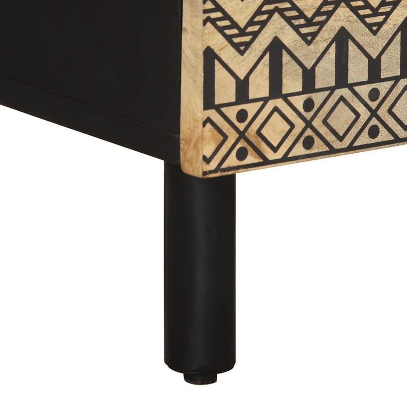 Casa si Gradina - Mobilier - Comode si corpuri - Noptiere - Noptiere, 2 buc., negru, 40x33,5x46 cm, lemn masiv mango brut - Infinity.ro