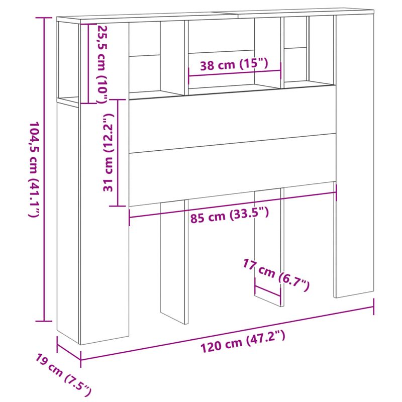 Casa si Gradina - Mobilier - Dulapuri si sifoniere - Dulapuri - Tablie pat cu dulap, lemn vechi 120x19x104,5 cm lemn prelucrat - Infinity.ro