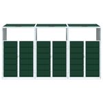 Casa si Gradina - Gradina si terasa - Mobilier exterior - Dulapuri si lazi depozitare exterior - Depozit pubele cu roti triple, verde, 216x81x115 cm, otel - Infinity.ro