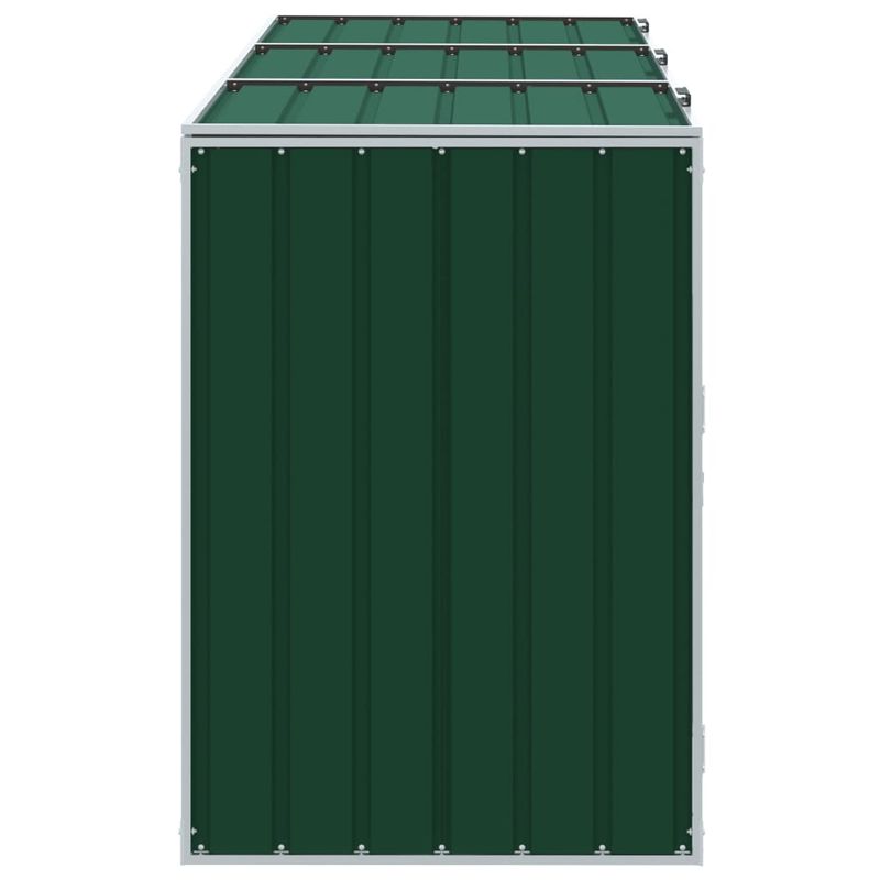 Casa si Gradina - Gradina si terasa - Mobilier exterior - Dulapuri si lazi depozitare exterior - Depozit pubele cu roti triple, verde, 216x81x115 cm, otel - Infinity.ro