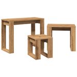 Casa si Gradina - Mobilier - Mese si birouri - Mese living - Mese suprapuse, 3 buc., stejar artizanal, lemn prelucrat - Infinity.ro