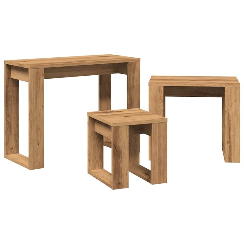 Casa si Gradina - Mobilier - Mese si birouri - Mese living - Mese suprapuse, 3 buc., stejar artizanal, lemn prelucrat - Infinity.ro