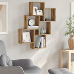 Casa si Gradina - Mobilier - Biblioteci si rafturi - Rafturi - Raft perete cub, stejar artizanal, 78x15x93 cm, lemn prelucrat - Infinity.ro