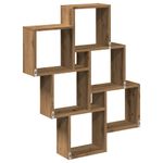 Casa si Gradina - Mobilier - Biblioteci si rafturi - Rafturi - Raft perete cub, stejar artizanal, 78x15x93 cm, lemn prelucrat - Infinity.ro