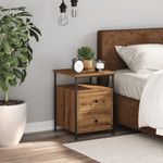 Casa si Gradina - Mobilier - Comode si corpuri - Noptiere - Noptiera, stejar artizanal, 34x35,5x50 cm, lemn prelucrat - Infinity.ro