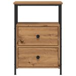 Casa si Gradina - Mobilier - Comode si corpuri - Noptiere - Noptiera, stejar artizanal, 34x35,5x50 cm, lemn prelucrat - Infinity.ro