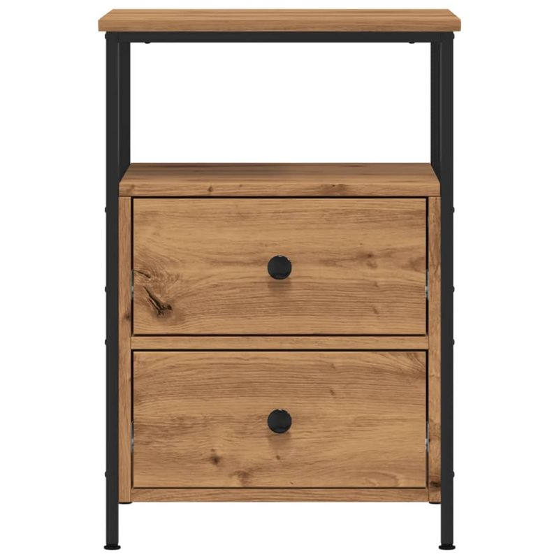 Casa si Gradina - Mobilier - Comode si corpuri - Noptiere - Noptiera, stejar artizanal, 34x35,5x50 cm, lemn prelucrat - Infinity.ro