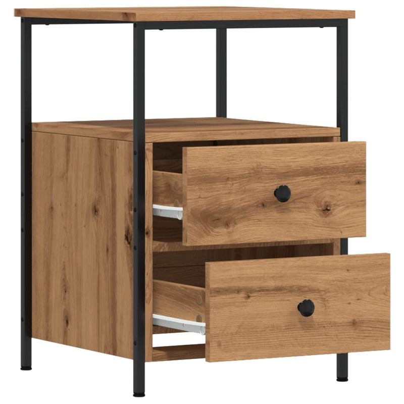 Casa si Gradina - Mobilier - Comode si corpuri - Noptiere - Noptiera, stejar artizanal, 34x35,5x50 cm, lemn prelucrat - Infinity.ro