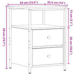 Casa si Gradina - Mobilier - Comode si corpuri - Noptiere - Noptiera, stejar artizanal, 34x35,5x50 cm, lemn prelucrat - Infinity.ro