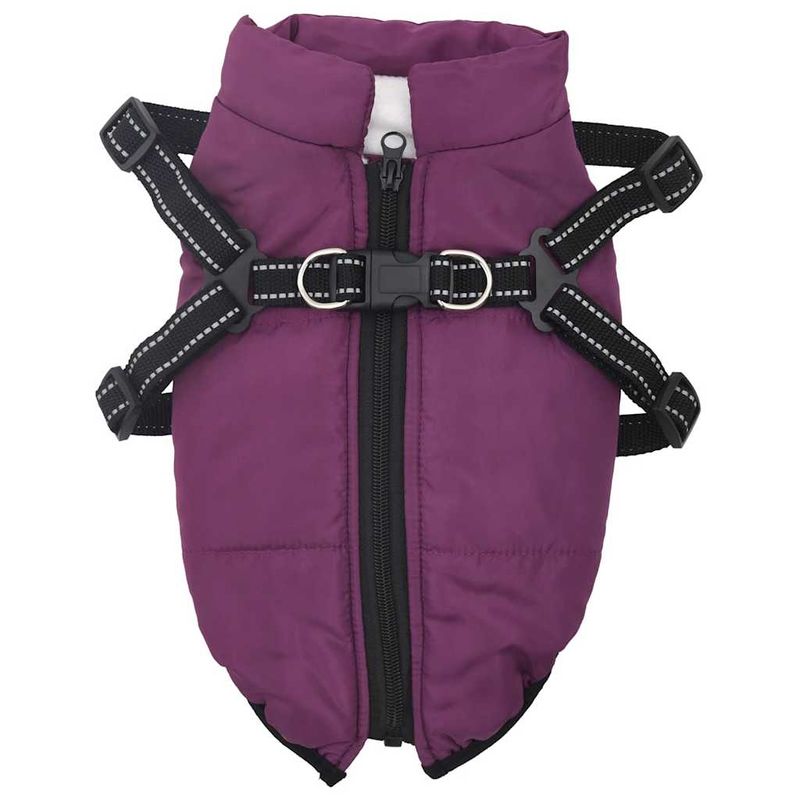 Petshop - Articole imbracaminte - Haine animale - Haina caini cu ham impermeabila reflectorizanta, violet, XL - Infinity.ro