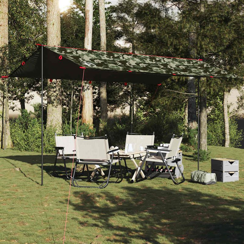 Sport si Outdoor - Camping - Copertine si adaposturi - Prelata de camping, camuflaj, 506x306 cm, impermeabila - Infinity.ro