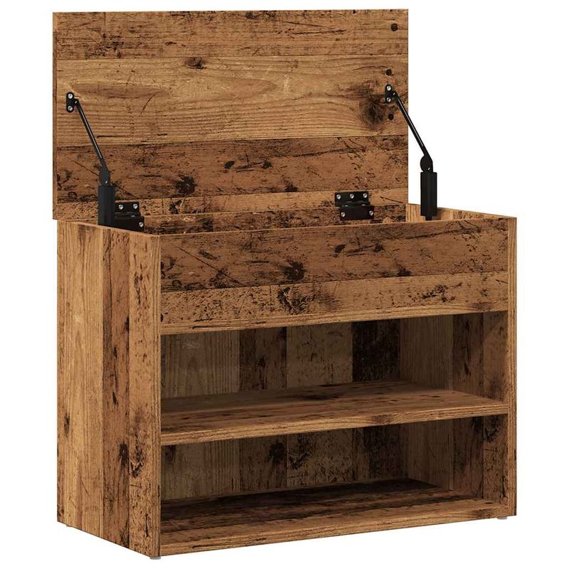 Casa si Gradina - Mobilier - Organizare si depozitare - Organizator incaltaminte - Bancheta pantofar, lemn vechi, 60x30x45 cm, lemn prelucrat - Infinity.ro