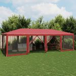 Casa si Gradina - Gradina si terasa - Umbrele si pavilioane - Pavilioane - Cort de petrecere cu 12 pereti din plasa, rosu, 8x4 m, HDPE - Infinity.ro